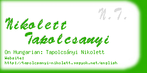 nikolett tapolcsanyi business card