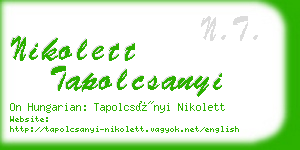 nikolett tapolcsanyi business card